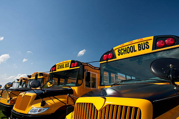 istock Yellow school bus waiting for students 174677495