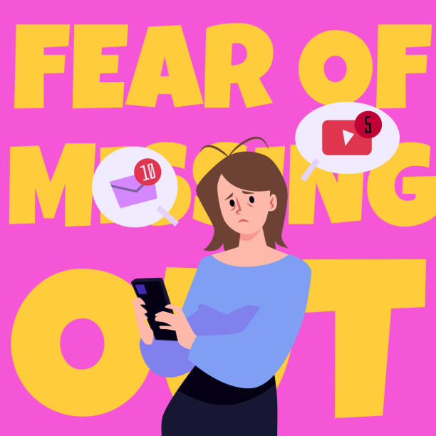 istock FOMO, or Fear of Missing Out banner or poster template, flat vector illustration. 1746777545