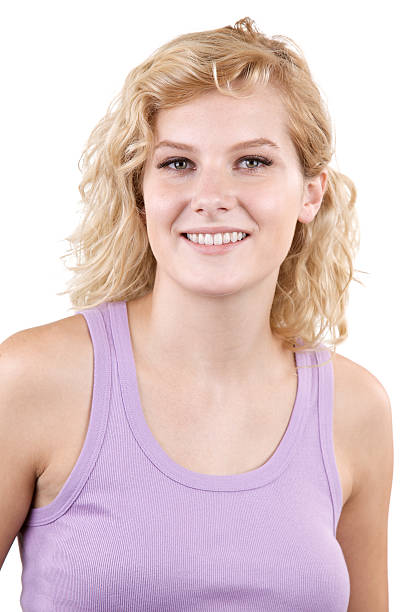 istock Beautiful smiling blonde isolated on white 174678068