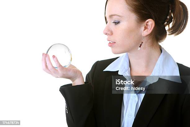 Business Woman Gazing Into Crystal Ball Stock Photo - Download Image Now - Adult, Adults Only, Beautiful People