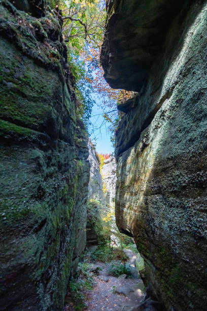 istock rock city park, olean , NY, fall season forest, gigantic rock formations 1746791281