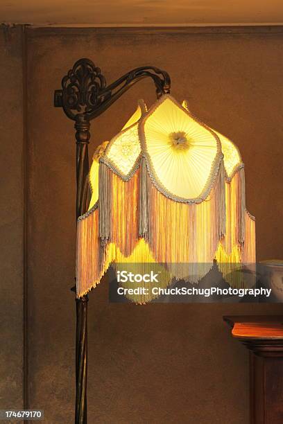 Lamp Lampshade Fringe Home Decor Stock Photo - Download Image Now - Floor Lamp, Fringe, Lamp Shade