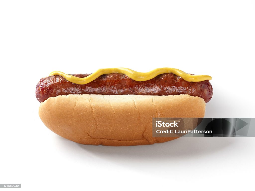 Hot Dog con senape - Foto stock royalty-free di Alimentazione non salutare