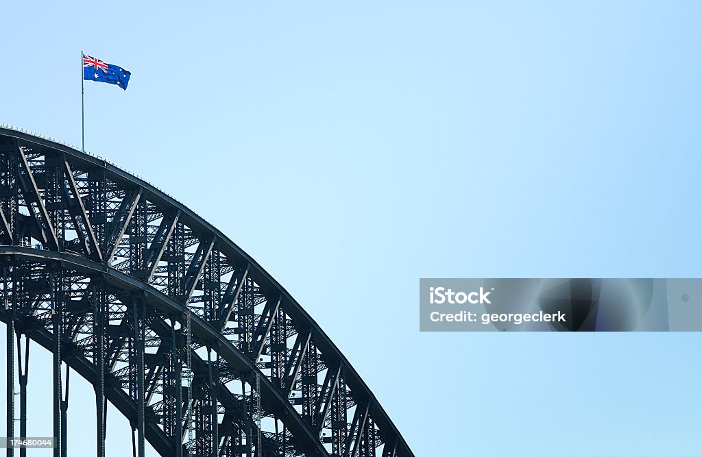 Harbour Bridge bandiera - Foto stock royalty-free di Bandiera dell'Australia