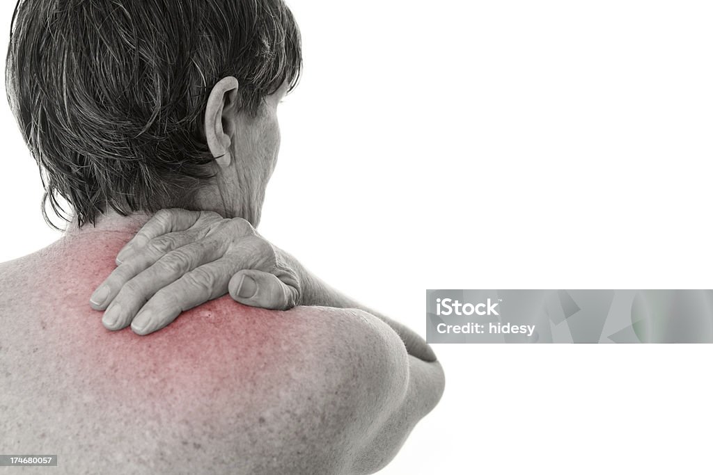首や肩の痛み - 苦痛のロイヤリティフリーストックフォト