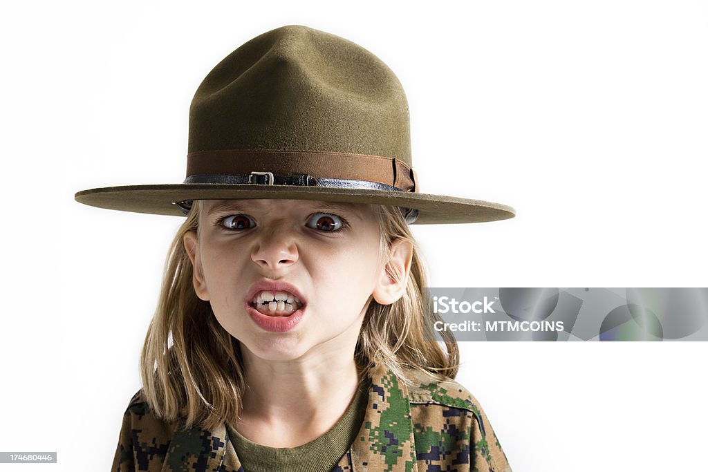 Angry niña. - Foto de stock de Ejército libre de derechos