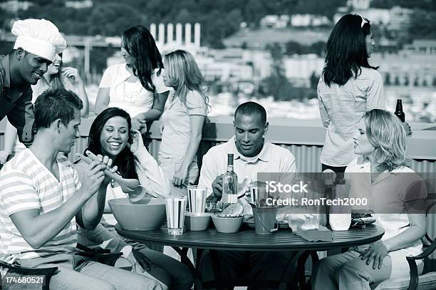 Bbq In Blue Stock Photo - Download Image Now - 20-29 Years, Adults Only, African Ethnicity