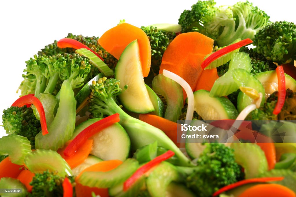 stir fried vegetables Vegetables chopsuey macro Broccoli Stock Photo