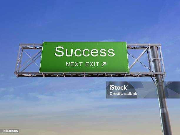 Success Highway Sign Stock Photo - Download Image Now - Road Sign, Exit Sign, Highway