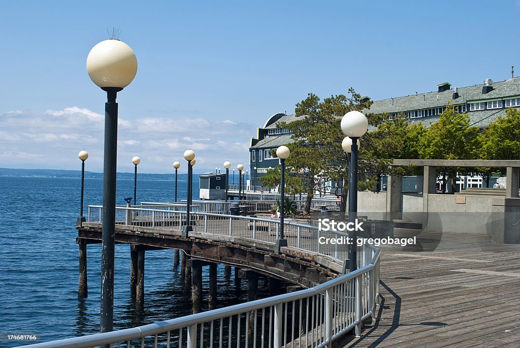 Pier o Seattle waterfront - Foto de stock de Porto comercial royalty-free