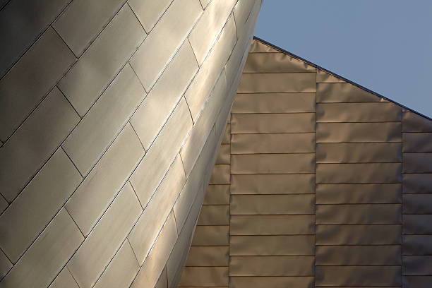 Modern metal roof of the Lowry Centre stock photo