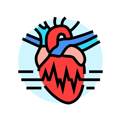 rapid heartbeat palpitations disease symptom color icon vector. rapid heartbeat palpitations disease symptom sign. isolated symbol illustration