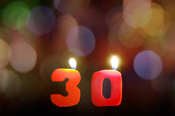 istock Birthday Candles at the age of 30 bokeh background 174683053