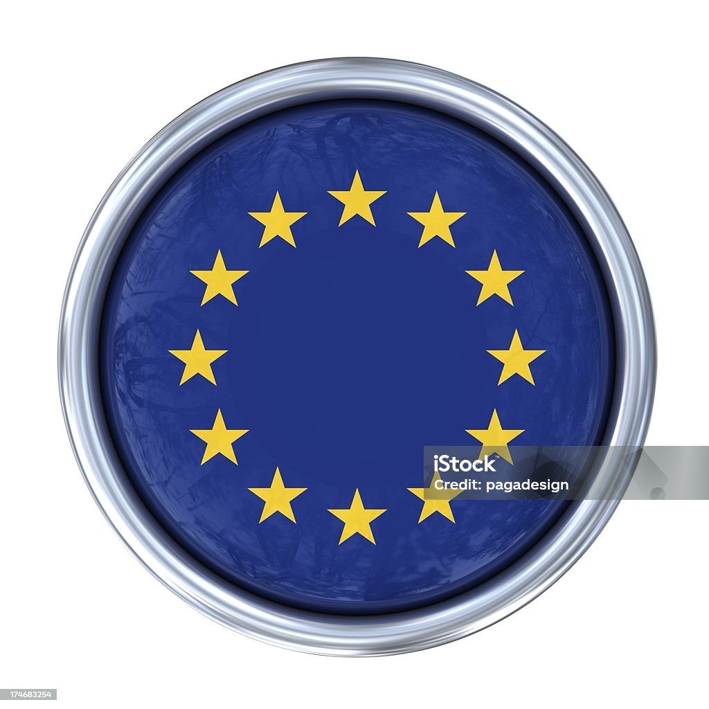 Drapeau de l'Union européenne sur le bouton - Photo de Drapeau de l'Union Européenne libre de droits