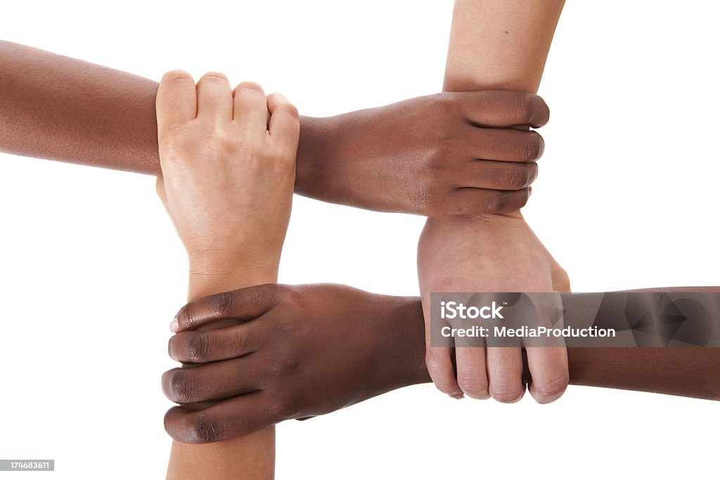 Interracial 지원 - 로열티 프리 팀워크 스톡 사진