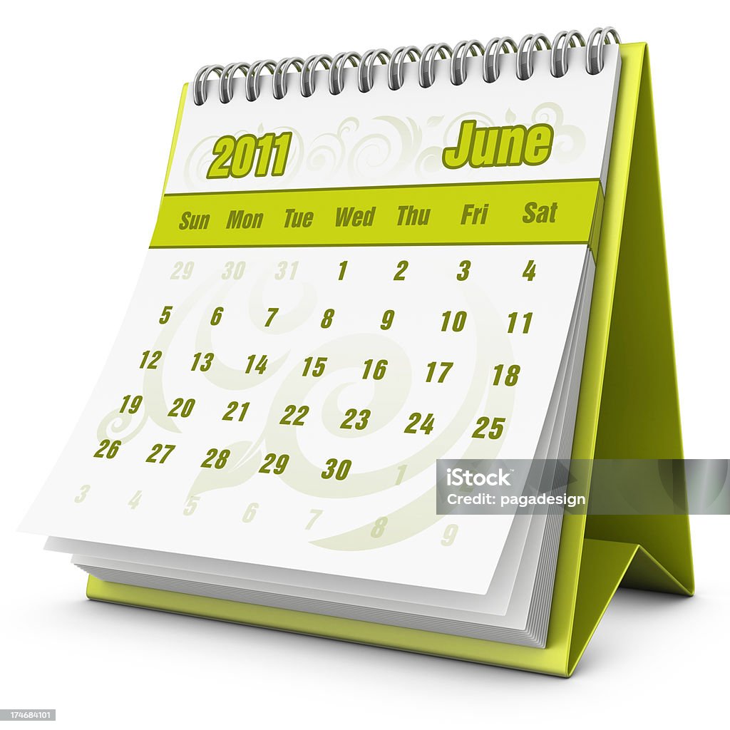 eco calendário de Junho de 2011 - Royalty-free Calendário Foto de stock