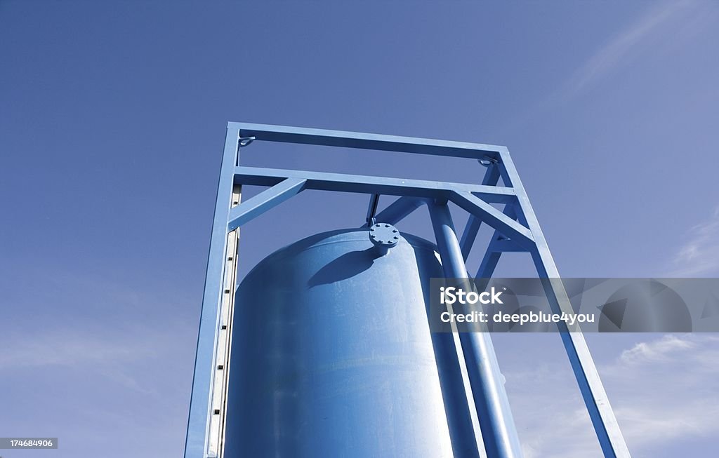 gas tank gas tank with blue sky background Storage Compartment Stock Photo