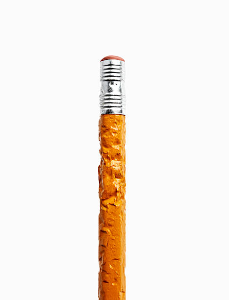 Chewed Pencil A chewed pencil. chewed stock pictures, royalty-free photos & images