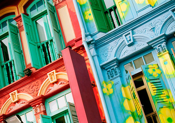 istock Brightly painted and decorated buildings in Singapore 174684977