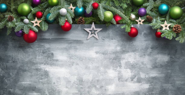 istock Christmas background with colorful arch-shaped border 1746858067