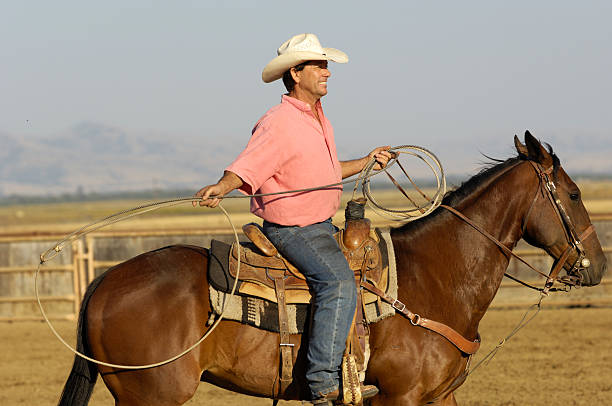One cowboy in a small rural team roping rodeo.