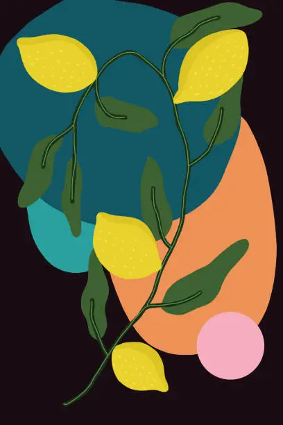 Vector illustration of Lemon abstract composition