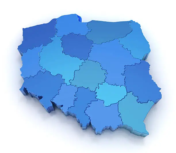 Photo of Poland map with provinces