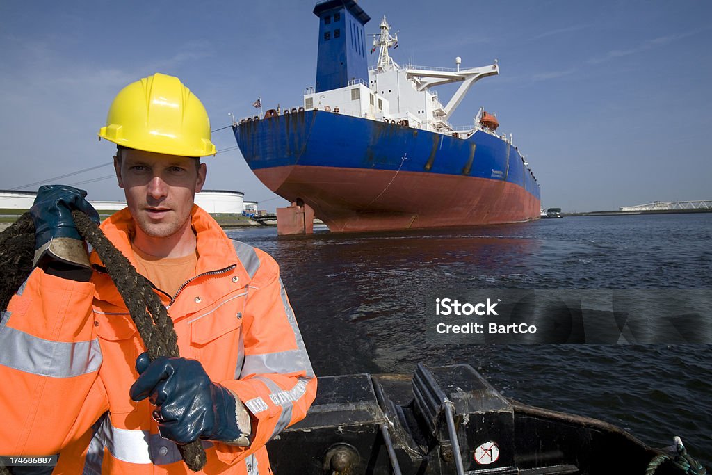 Trabalhando no porto de grandes navios de carga. - Foto de stock de Cidade de Antuérpia - Bélgica royalty-free