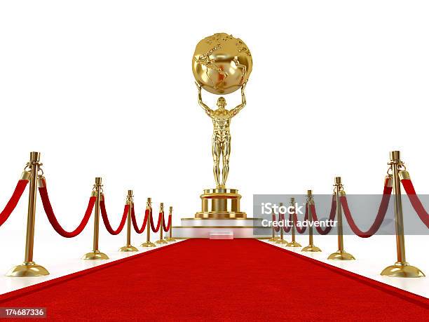 Red Carpet Ceremony Stock Photo - Download Image Now - Statue, Award, Gold - Metal
