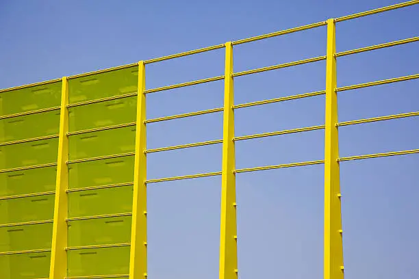 "Part of new sound barrier to reduce traffic noise, please see also my other images of traffic, control and road signs in my lightbox:"