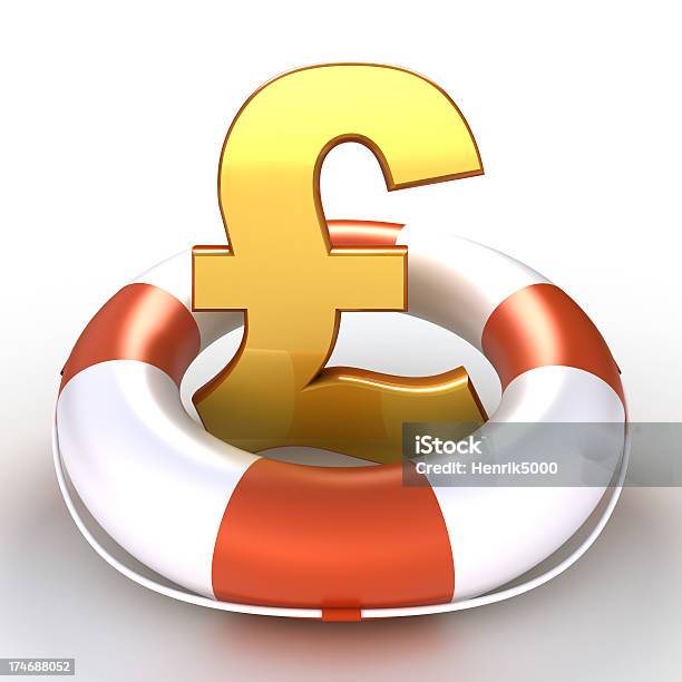 Pound Symbol In Lifebuoy Isolated With Clipping Path Stock Photo - Download Image Now