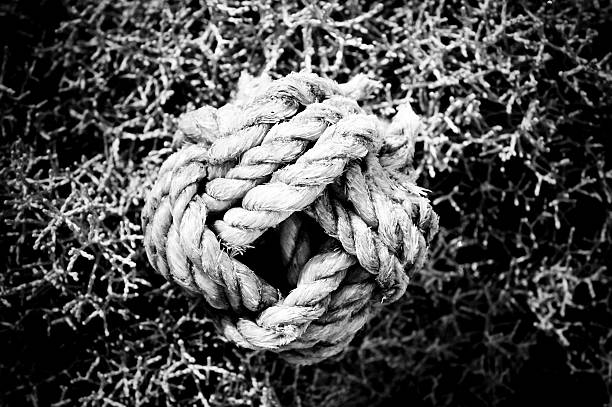 istock Rope tied ball black and white 174688125