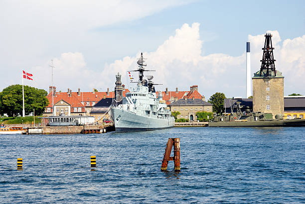 istock Copenhagen harbour with old warship. 174688171