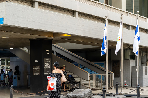 Tel Aviv - August 17, 2023: The site where Yitzhak Rabin, Israel's Prime Minister and Minister of Defense, was murdered on Saturday, November 4, 1995 by an extremist who opposed the Oslo Accords,