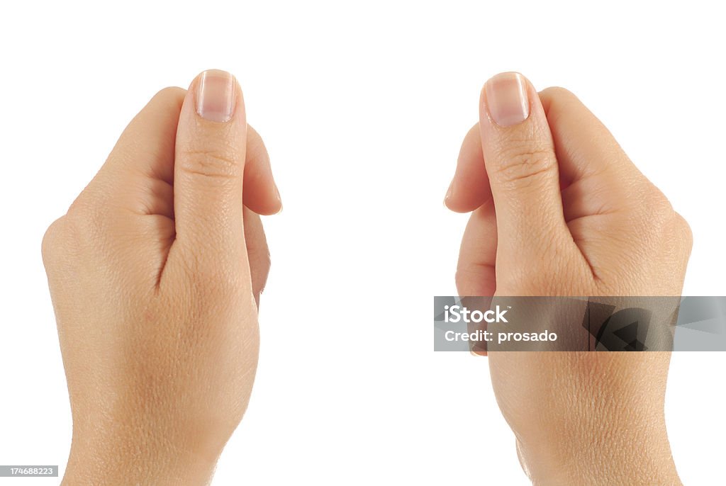 Two Hands Two hands ready to hold your custom message. Isolated on white.Add our Thumb Stock Photo