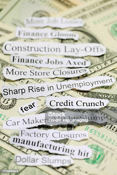 失業率および信用規制ヘッドライントピック - アメリカ合衆国のストックフォトや画像を多数ご用意 - アメリカ合衆国, アメリカ通貨, ビジネス