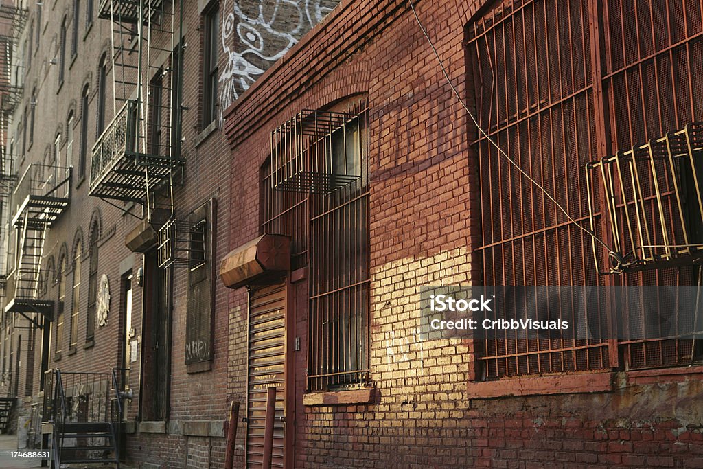 Deserto do Brooklyn, DUMBO Backstreet fogo sai do nascer do sol - Foto de stock de New York City royalty-free