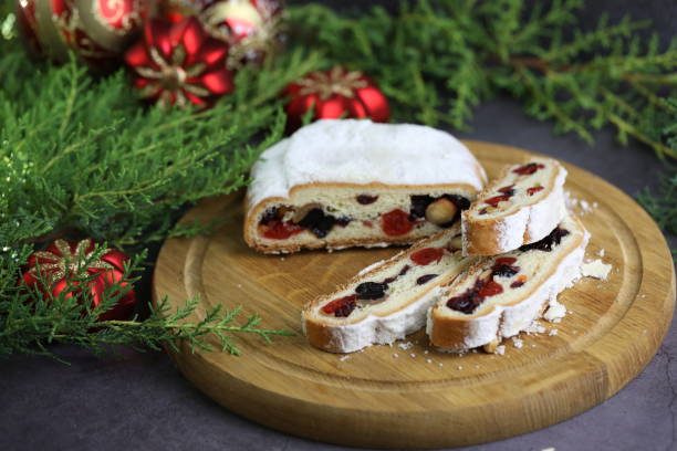 istock Christmas stollen with sugar powder 1746891795