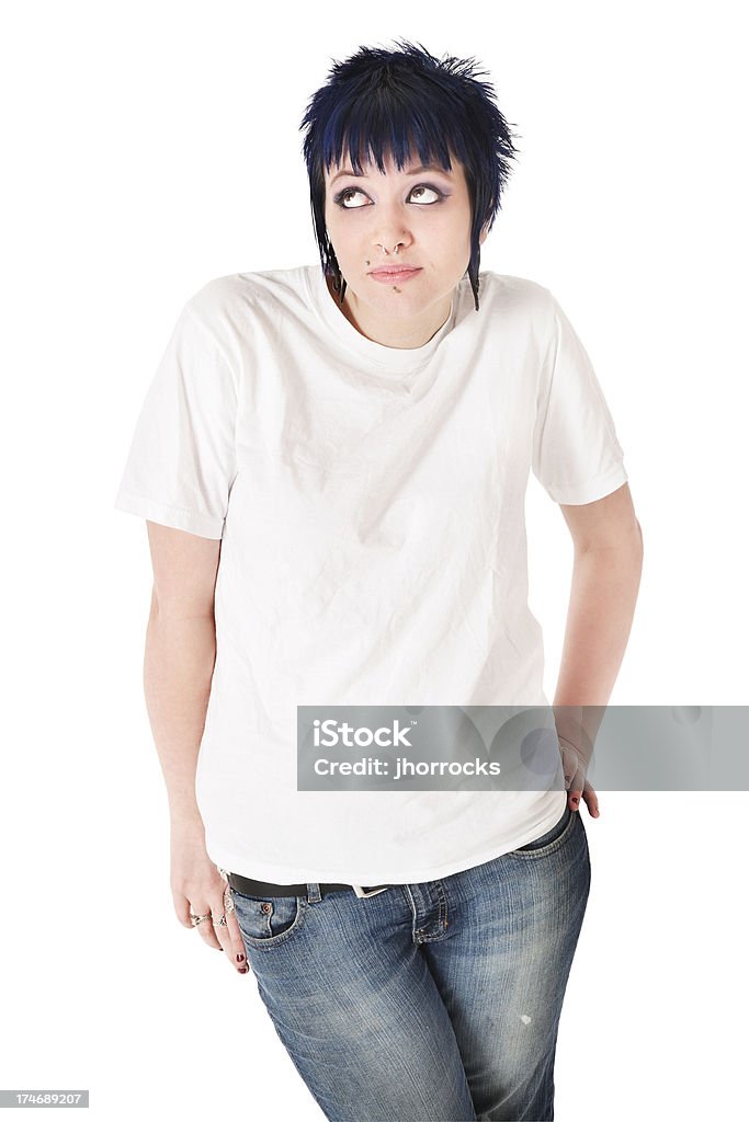 Punk Menina Tshirt em branco - Royalty-free 20-29 Anos Foto de stock