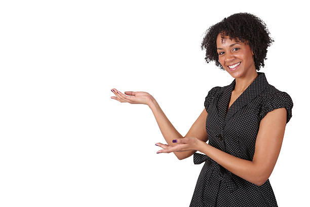 istock Attractive woman demonstrating your product 174689396