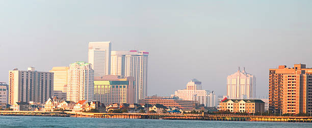 Atlantic City panoramica all'alba - foto stock