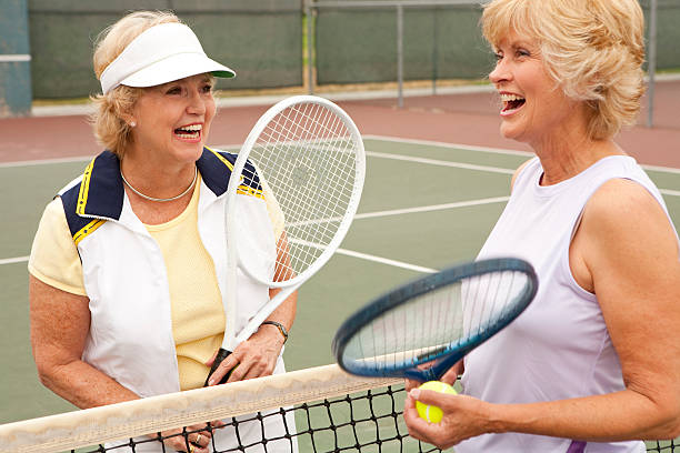 Senior Female Tennis Players stock photo