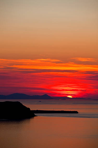 istock Beautiful sunset on Santorini island, Greece 174689776