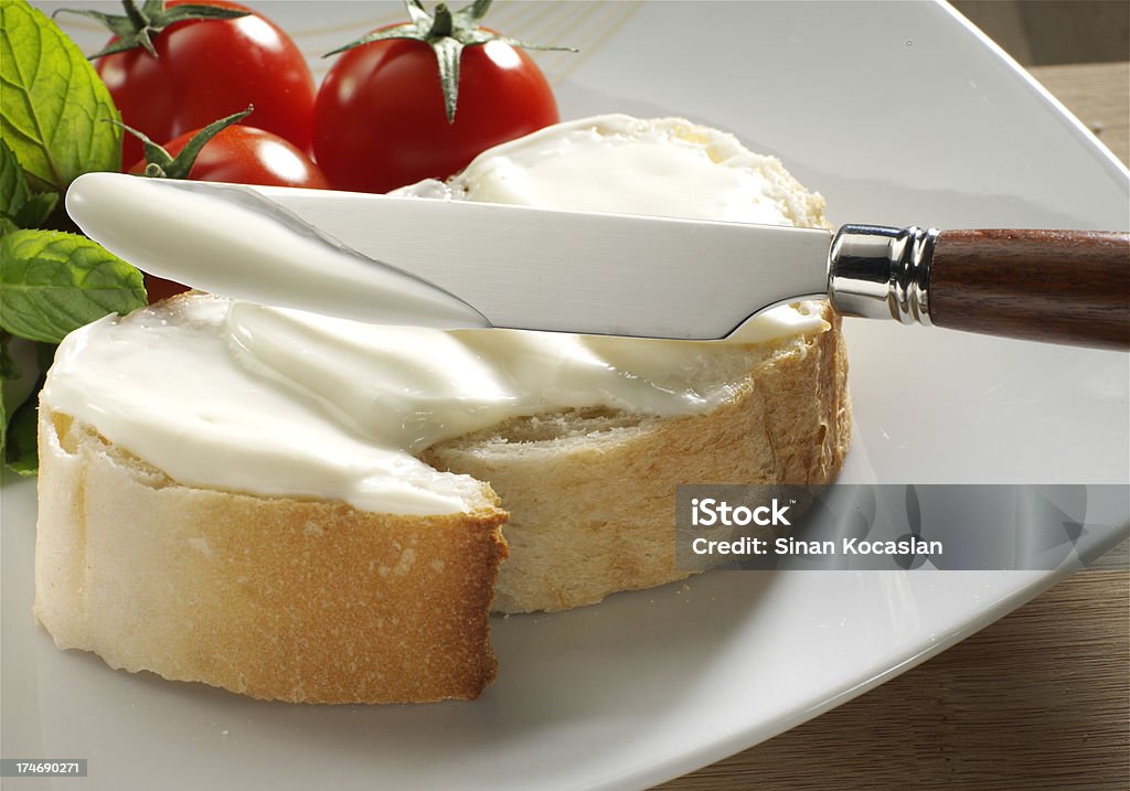 Eis-Käse auf Brot - Lizenzfrei Käseaufstrich Stock-Foto