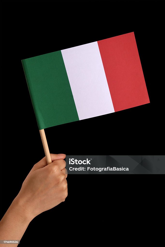 Hält die italienische Flagge - Lizenzfrei Flagge Stock-Foto