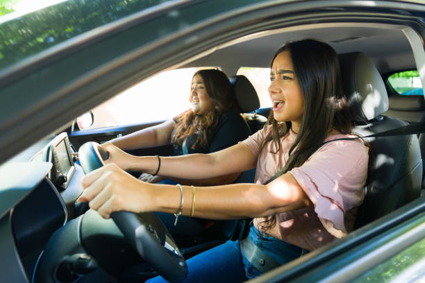 istock Afraid woman and her friende getting into a car crash 1746908965