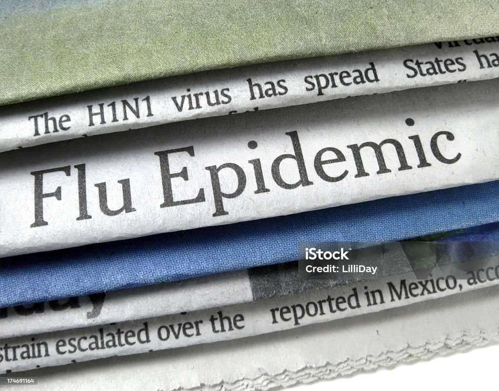 Epidemii grypy H1N1 - Zbiór zdjęć royalty-free (Białe tło)