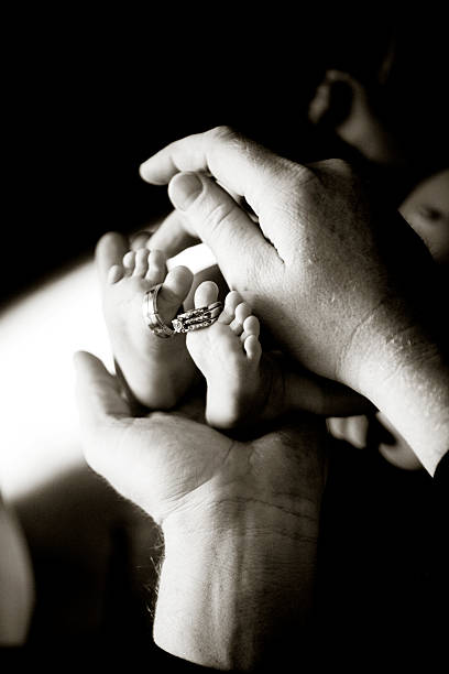 Baby's feet stock photo