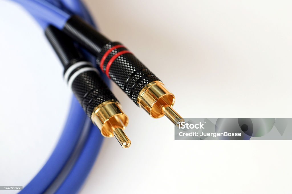 Audio equipment series Golden plug-in connectors for audio.Please see my other audio equipment : Speaker Cable Stock Photo