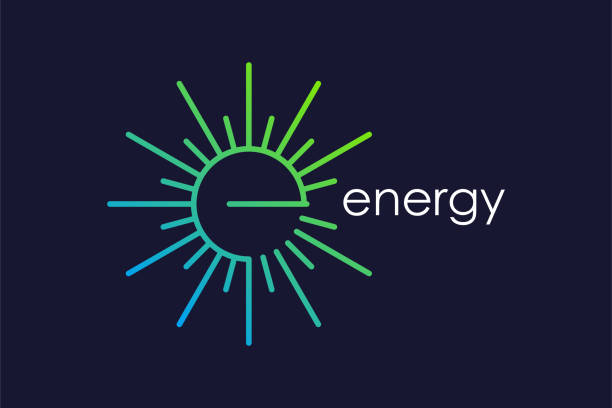 energy design element icon vector with modern creative and simple sun concept - yakıt ve enerji üretimi stock illustrations